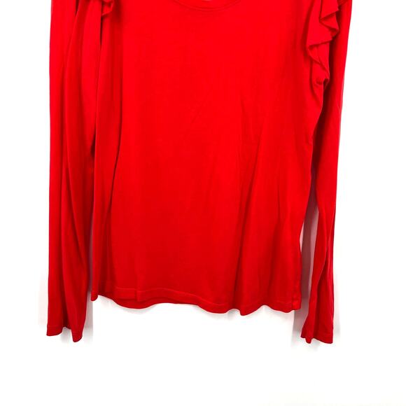 Sundry Cherry Red Ruffle Long Sleeve Tee NWT Size 2 (Medium) - Picture 4 of 10